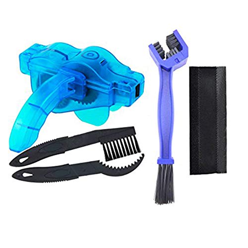 Limpiador de Cadena de Bicicleta, cepillos 3D Limpiador de Cadena de depurador + Cepillo de Cadena + Cepillo de piñón para Todos los Tipos de Bici Bicicleta de Carretera Ciclismo de montaña