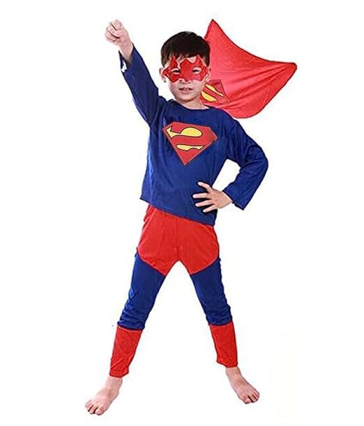 FRAIVIKO Polyester & Spandex Superheros Dress For Kids With Mask And Accessories For Birthday School Drama, Functions (5-6 Year, Superman) (B0CXY25BY2) Amazon Price History, Amazon Price Tracker