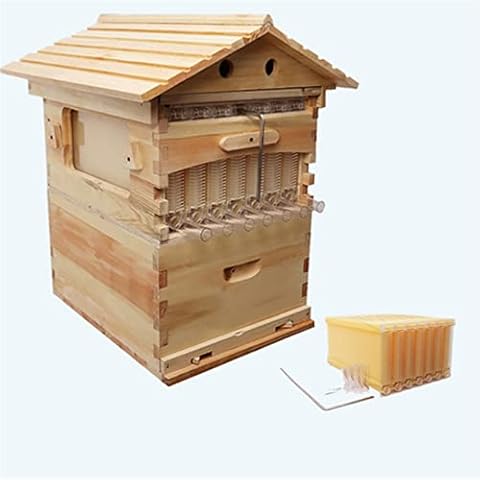 DZTBX Wooden Bee Hive House Hotels Kit Beehive Cover