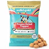 Solid Gold Freeze Dried Dog Food - W/Real Beef, Pumpkin & Superfoods - Freeze Dried Raw Dog Food Toppers for Picky Eaters to Serve as a Nutrient-Dense Meal Topper or High Protein Treats - 1.5oz