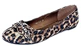36 Unbekannt Damen Schuhe Leoparden Ruffle Leomuster Flats Ballerina Braun Ballerinas 36