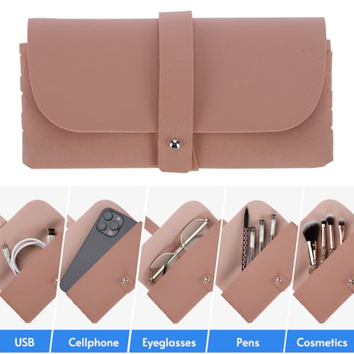 Image of Soleebee Portable Eyeglass Pouch Soft Leather Anti-Scratch Sunglasses Case Glasses Purse Bag Storage Pouch