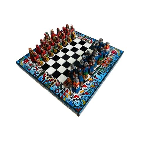 Zoeartcrafts Handmade Peruvian Chess game (20x20cm/ 7.9x7.9 inches): Incas Vs Spanish Conquerors Cover