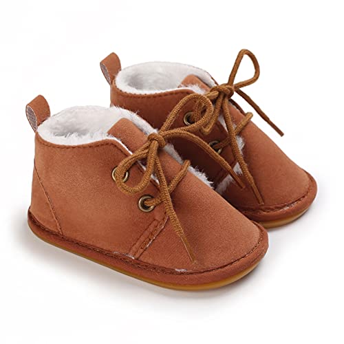 E-FAK Newborn Baby Booties Boys Girls Shoes Winter Warm Fur Lining Anit-Slip Rubber Sole Infant Toddler Prewalker Boots4