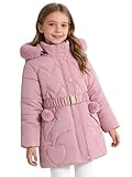 Oyolan Chaqueta Plumífero Para Niña Abrigo Cálido Resistente Al Viento Chaqueta Con Capucha De Piel Abrigo De Nieve De Invierno Rosa 9-10 años