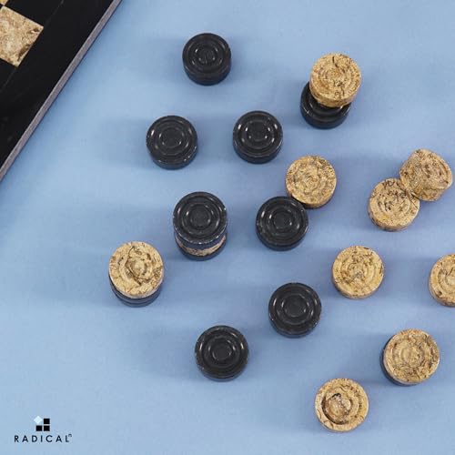 Figuras de Mármol para Damas y Ajedrez 1.25'' Negro y Coral miniatura 3