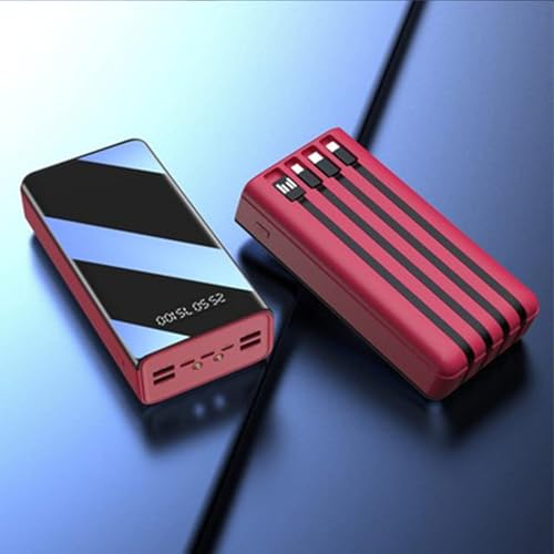 Batterie externe grande capacité 50000 mAh pour voyage et randonnée, rouge