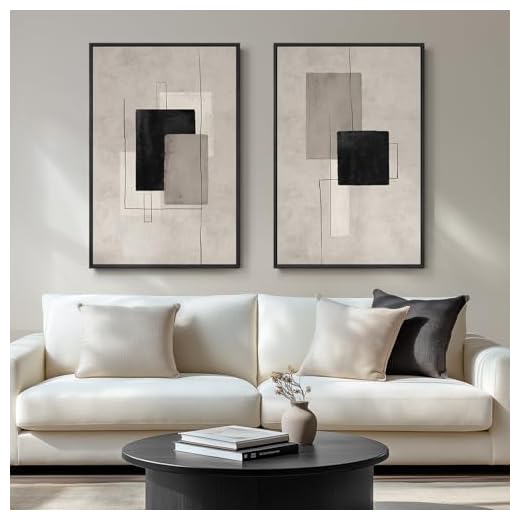 Neutral Abstract Framed Art Set