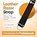 Leather Strop for Sharpening Straight Razors & Knives - Shaving Leather Strap Straight Edge Razor Double Sided Raw Cowhide Leather with Canvas For Honing Sharp Knife Razor Blades 3” Wide Stropping Kit