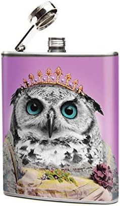 Oso and Bean Owl Queen Graphic Designer Art Hip Flask
