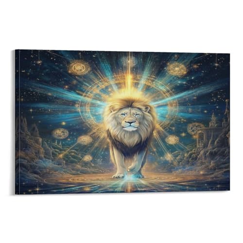 Peintures sur toile lion BXYAFEKUD chef-d'œuvre de décoration murale salon 50x75