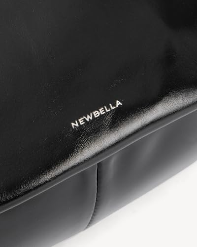 Image of NEWBELLA Women's Hobo Purse - Faux Leather Shoulder Bag & Tote Handbag, Spacious Work Bag for Commute & Daily Use (Dark Black)