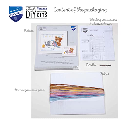 Kit de point de croix compté ours idéal pour décorer la chambre de bébé