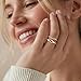 GoldGifts Waterproof Rose Gold Rings for Women, Non Tarnish Dainty Stackable Gold Ring Set for Women,Rose Gold Wedding Band Promise Rings Gifts