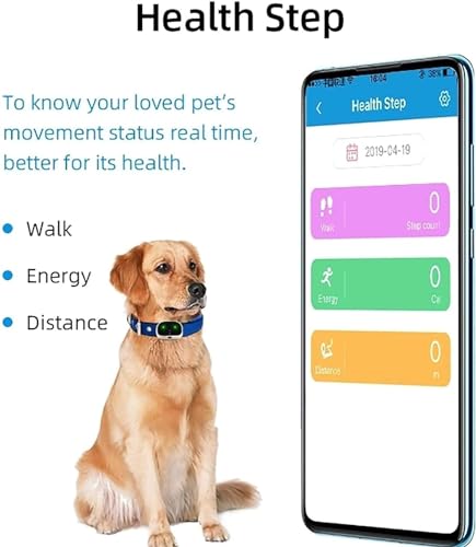 Valla inalámbrica recargable GPS para mascotas con collar de rastreo, localizador impermeable para perros y gatos pequeños a medianos, dispositivo antipérdida con monitor de voz y alarma de batería