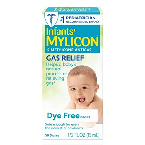 Mylicon Gas Relief Drops for Infants and Babies, Dye Free Formula, 0.5 Fluid Ounce