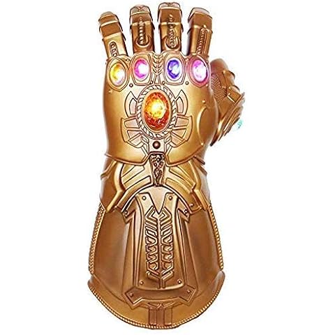 UrMsun Iron Man Infinity Gauntlet for Kids with 2 Batteries Refill, Iron Man Glove LED with Stones for Kids Cover