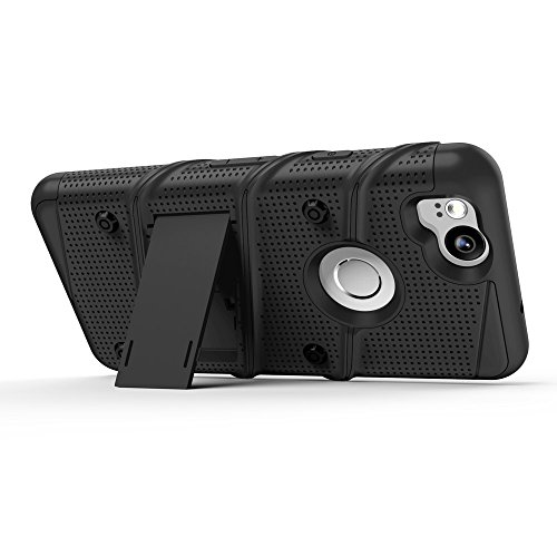 Zizo Bolt Series Google Pixel 2 Case - Tempered Glass Screen Protector With Holster And 12Ft Military Grade Drop Tested (Black & Black) #TOP4