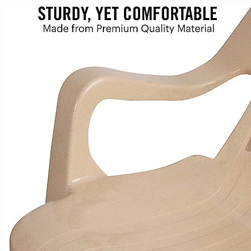 Image of Cello Plastic Comfort Sit Set of (2 Chairs) (M. Beige) | Strong and Durable | Easy to Clean | Chair for Living Room, Bed Room, Kitchen, Office Room, Outdoor | 3 Years Warranty