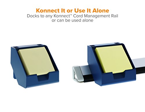 Bostitch Konnect™ Sticky Note Holder + Business Card Stand, Includes Pen Holders, Blue #TOP5