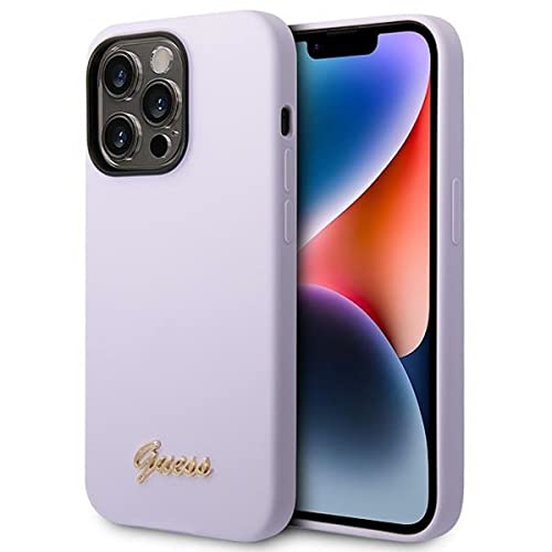 Guess GUHCP14XSLSMU Coque de Protection Rigide en Silicone pour iPhone 14 Pro Max 6,7" Violet/Violet