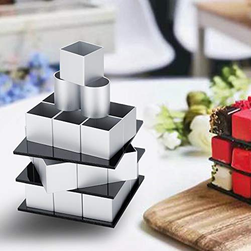 Molde para pastel mousse en cubo 3D metálico miniatura 2