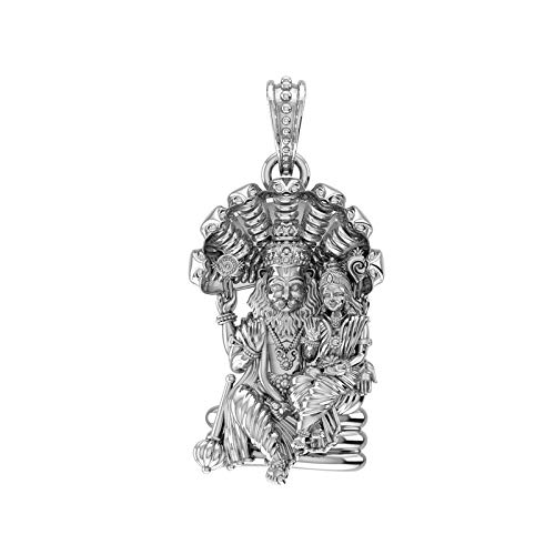 akshat sapphire Akshat Sterling Silver (92.5% purity) God Laxmi Narsimha Pendant & Locket for Men & Women - Good Health & Wealth-picture-6