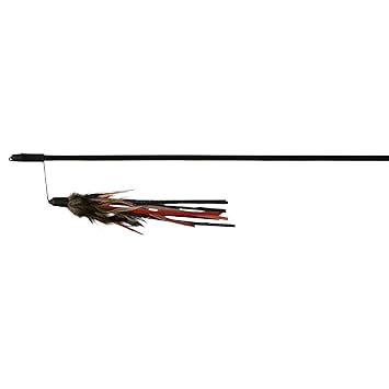 Combo Pack of Playing Rod with Leather Straps & Feathers, 50 cm with Kittos Tuna Jerky Strips, 105g