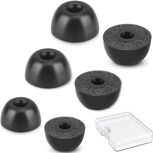 Memory Foam Earbud TipsReplacement Earbud Tips Ear Bud Replacement Tip Memory Foam Ear Tips IEM Ear Tips Earbud Replacement Tips for 4.0mm Connect Hole Most in-Ear Headphones (S/M/L Total 3 Pairs)