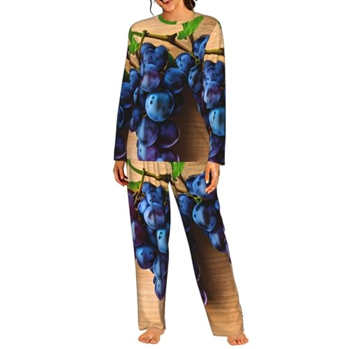Ensemble de pyjama motif raisin doux et haut de gamme pour femme en quête de sérénité