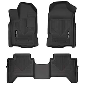 Husky Liners | Weatherbeater | Fits 2019 – 2022 Ford Ranger SuperCrew Cab | Front & 2nd Seat Floor Liners – Black, 3 pc. | 94101