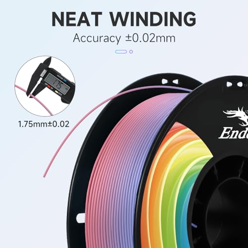 Image of Creality 3D Printer Filament, PLA Plus Filament 1.75mm Rainbow, PLA Pro Toughness Upgraded Dimensional Accuracy + /- 0.03mm, 2 * 1KG Spool Ender PLA+ Filament for Most 3D Printer