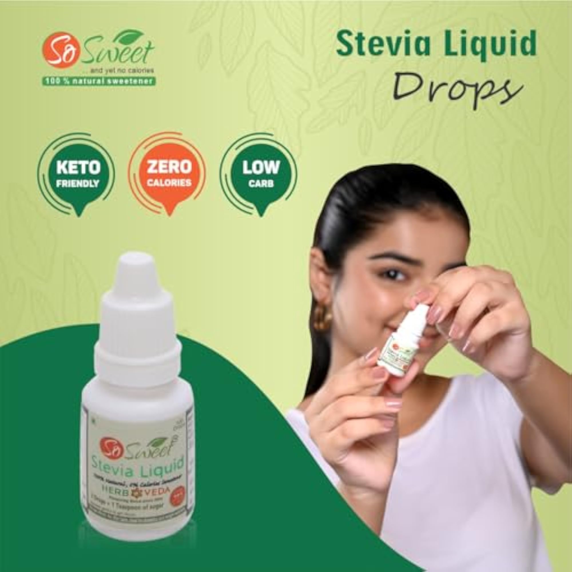 Stevia Liquid Sugar Natural Zero Calorie Sweetener (1000 Drops)