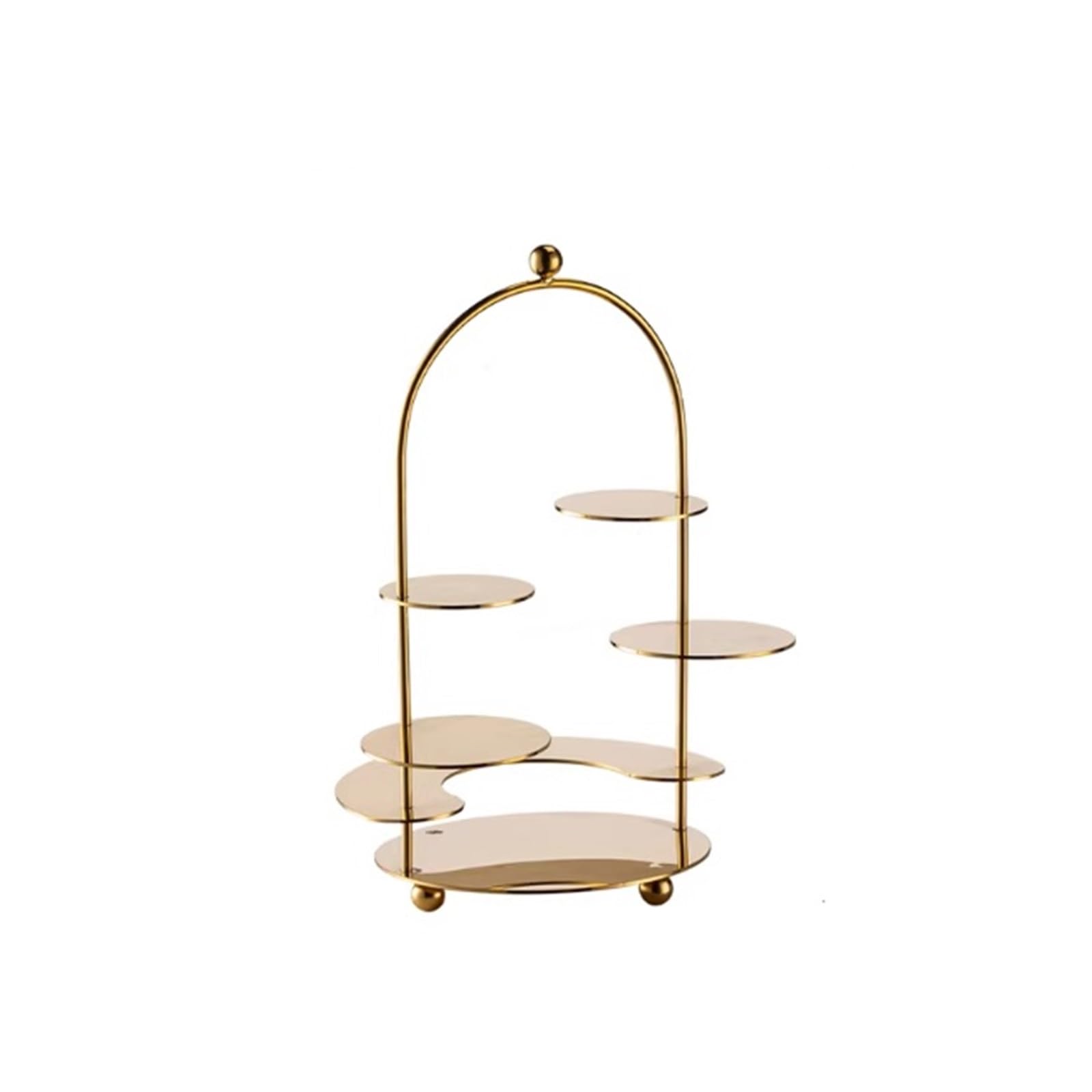 GEK208130 Dessert Table Arched Multi-tier Cake Stands, Buffet Display, And Creative Dessert Cupcake Stand(Gold,Small)