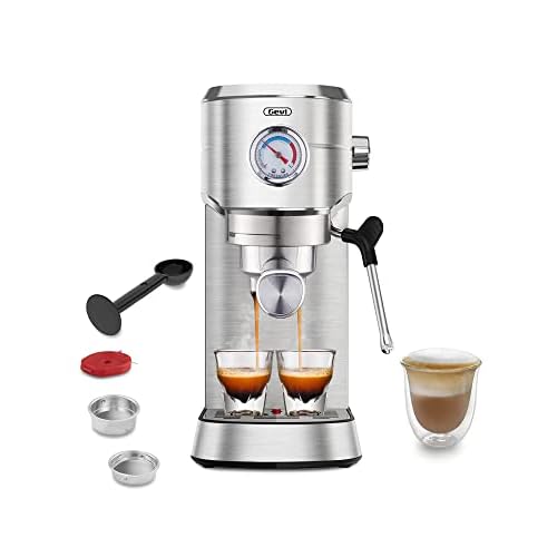 Gevi 20 Bar Espresso Machine with Milk Frother, Compact Commercial Coffee Maker for Home, Stainless Steel Professional Espresso Maker for Cappuccino,