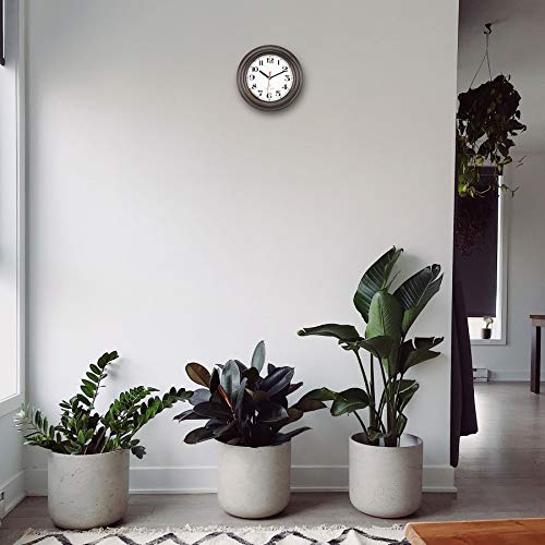 Lumuasky Metal 8 Inch Vintage Wall Clock Battery Operated Small Silent Non-Ticking Retro Round Quartz Decorative Clock for Bathroom Living Room Kitchen Bedroom Office School