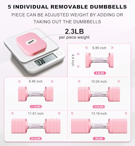 Image of 15LB 20LB 30LB 40LB 50LB Adjustable Dumbbell Set Free Weights Dumbbells Set for Women Men Hand Weights Sets Adjust Dumbbell Weight Sets for Home Gym Exercise Workout Strength Training Equipments