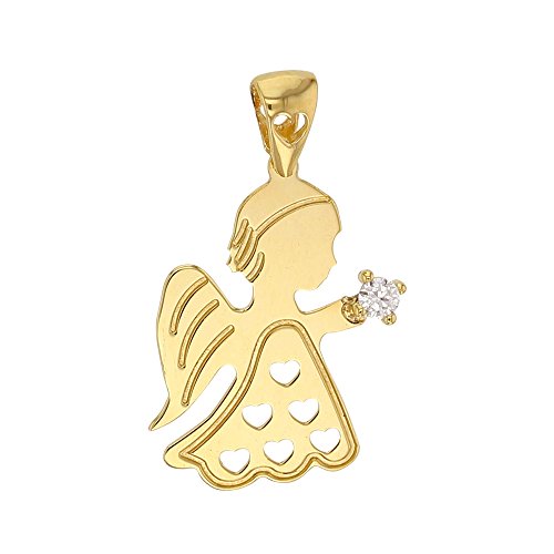 Pendentif ange en Or 375 et zirconium, le bijou discret à porter au quotidien avec élégance