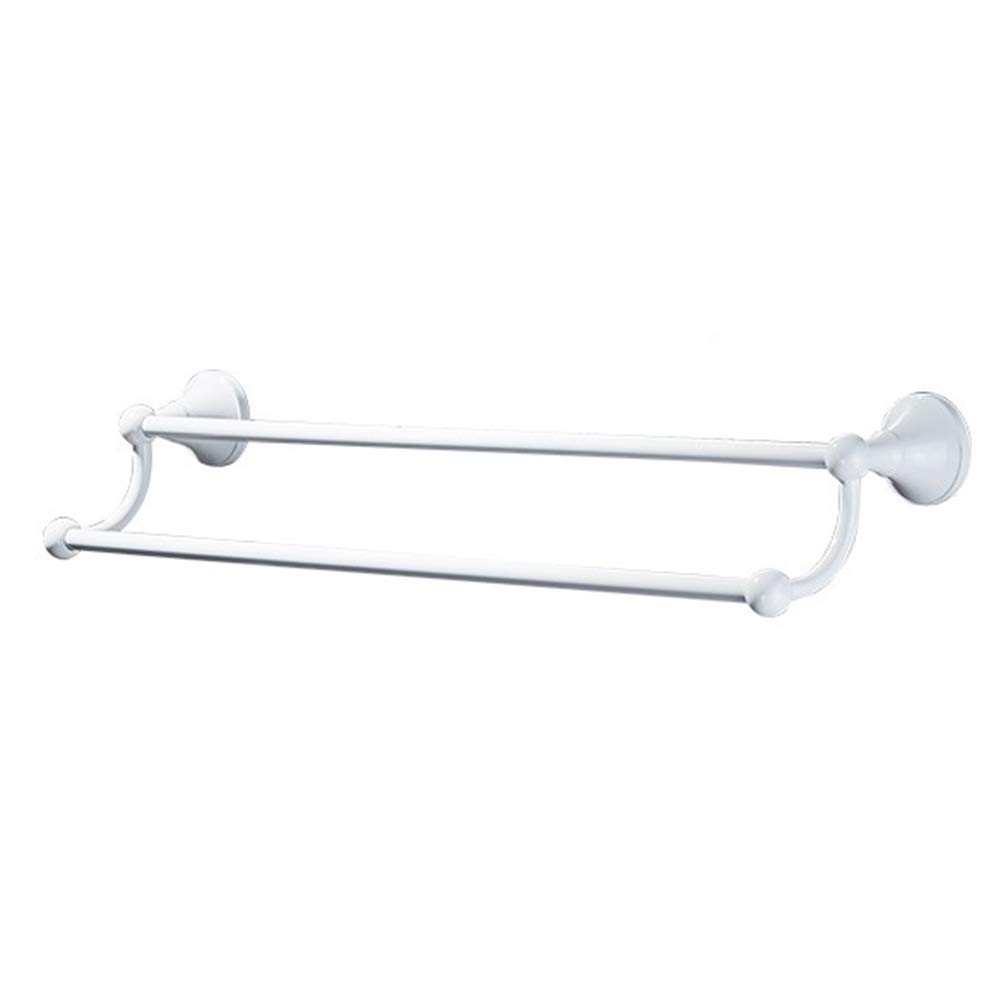 Porte-serviettes double 60 cm laiton blanc pour salle de bain design