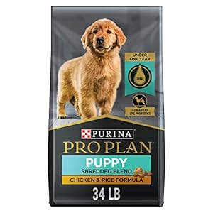 Purina Pro Plan High Protein Puppy Food Shredded Blend Chicken & Rice Formula – 34 lb. Bag