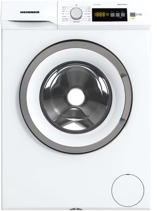 HEINNER HWM-VT1714KD++ Bovenlader Wasmachine, 7 kg, 1400 t/min, Digitale Bediening, Meerdere Wasprogramma’s, Compact Ontwerp voor Kleine Ruimtes, Wit, 5 Jaar Garantie