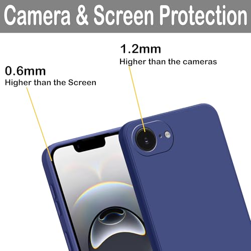 Image of amazon basics Back Cover for iPhone 16E | Ultra Slim Soft Rubberised Case | Matte Silicone Flexible Mobile Case | Camera Protection - Blue