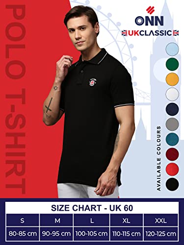 Image of ONN UK Classic Men's Premium Combed Cotton Polo Collar Half Sleeves Solid T-Shirt |