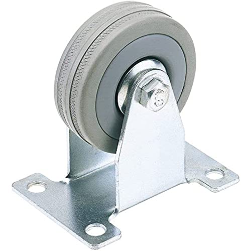 Draper 65477 70 kg 75 mm Diamètre s.w.l fixe Plaque de fixation de roulettes en caoutchouc