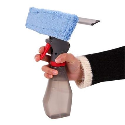 Twiclo 3 in 1 Easy Glass Cleaner Pump, More Shine with Microfiber Cleaner and Wiper Best for car and Window Glass Clean