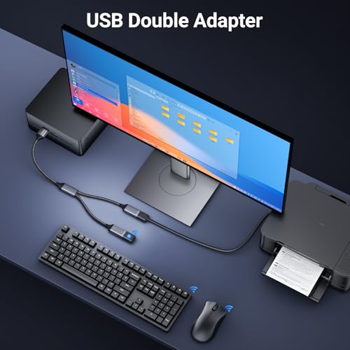 USB Splitter 1 in 2 Out, USB Splitter Cable, Double Dual Port Adapter for Charging, Power and Data, 2 Port HUB for Laptop, PC, Smart TV, Desktop Computer, Mac, PS5, PS4, Xbox, Keyboard, Mouse by KiwiBird - Image 5