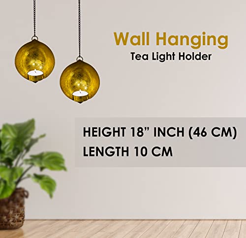 Satvik 2 Pc Set Of Wall Hanging Iron Tea Light Holder For Living Room Foil Paint Votive Sconce Candle Holder Christmas, Wedding, Party Decoration Idea #TOP1