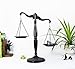 Vintage Style Metal Libra Jewelry Towers, Lawyer Scale of Justice, Farmhouse Candleholder, Home Decor Antique Weight Balancing Scale - Black, 11.1