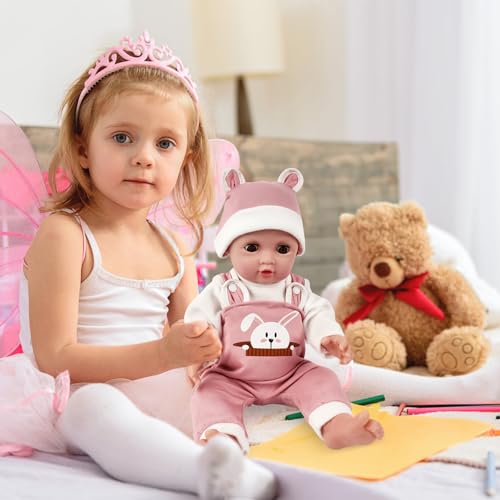 Kleidung Outfits für Baby Puppen, 2 Stück Puppenkleidung Baby Born Kleidung Bekleidung Outfits für Baby Puppen, Puppenkleider Set mit Hut Langarm Hose Kleiderbügel, Puppenzubehör für 35-45 cm Puppen