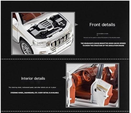 Image of Alokik Enterprise Compatible for 1:24 Toyota Prado Toy Car Model, Diecast Collectible Pull Back Model Car with Sound and Light, Toy Gift Vehicles for Adults Kids Boys Girls【Black】